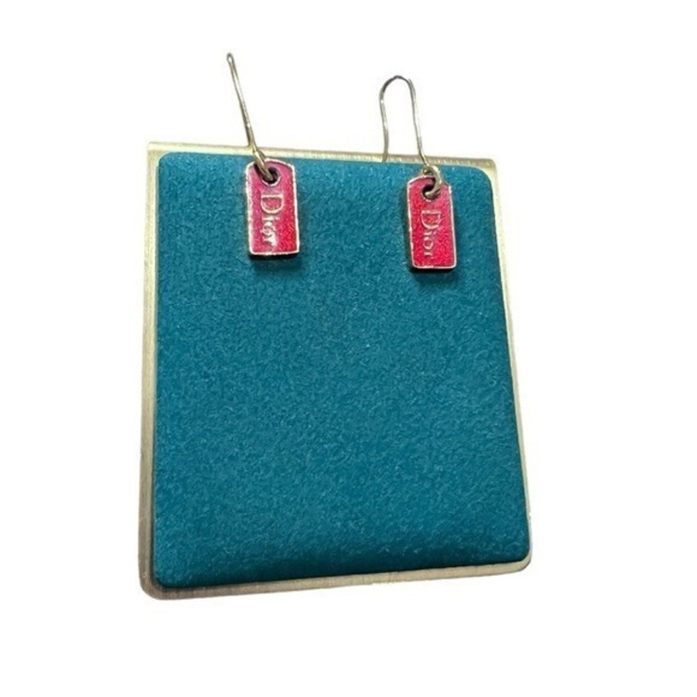 Authentic Rare Christian Dior Red Logo Earrings - Picture 3 of 5